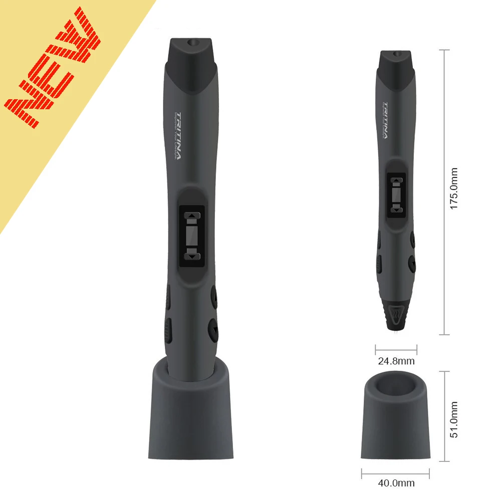 

3D Pen with Display Screen + Printing Filament Professional Drawing,Doodle,painting,stereoscopic printing,modeling etc - Black
