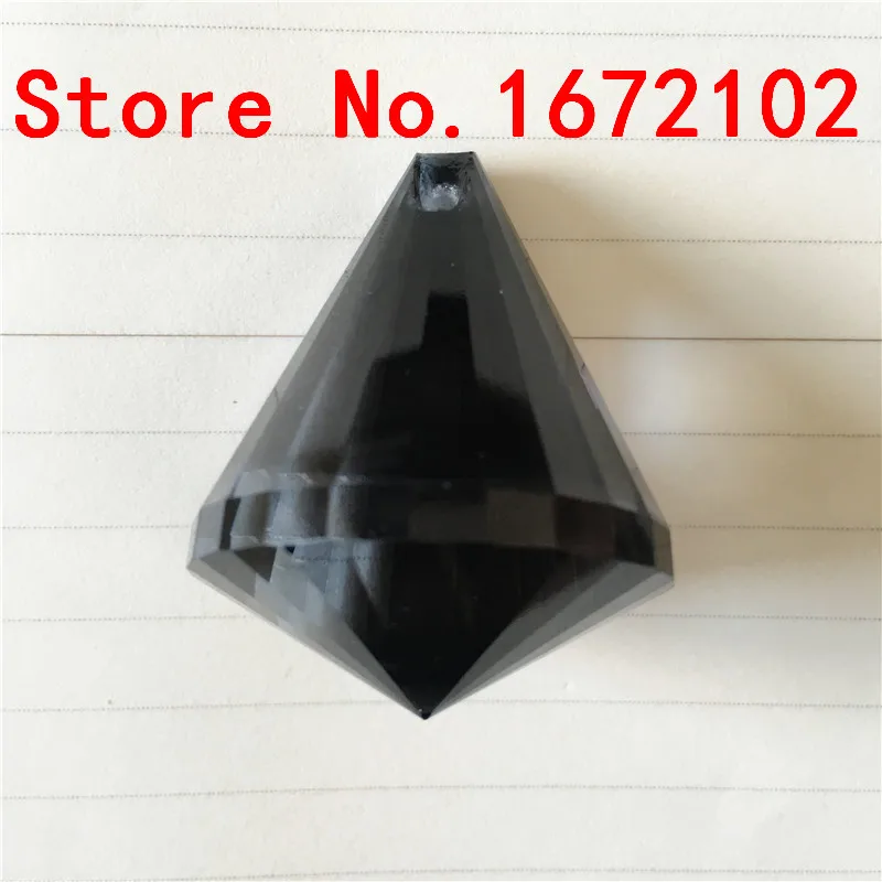 Shiny 50pcs 30mm Black Diamond Crystal Glass Balls Prism with 1 Hole