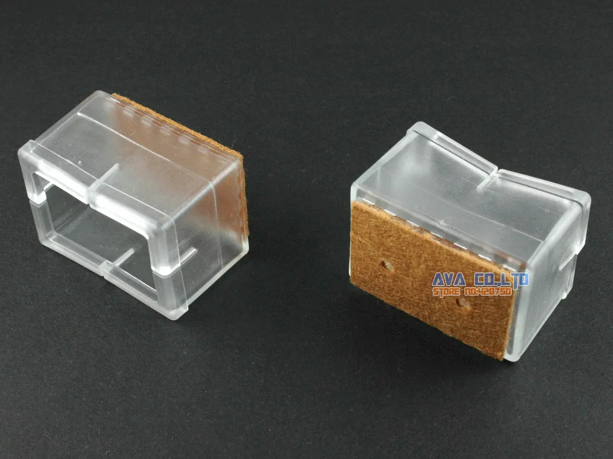 12 Pcs 40*23mm chair leg cap rubber feet protector pad cover rectangle felt base