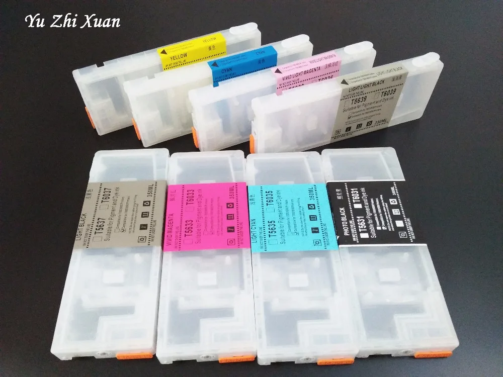 Yu Zhi Xuan! 350 мл Заправляемый чернильный бак с чипом для Epson 7880 9880 7400 7880C 9880C 9400 7450 9450 7800