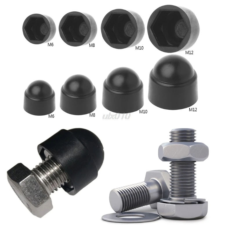 

10Pcs M6 M8 M10 M12 Bolt Nut Dome Protection Caps Covers Exposed Hexagon Plastic Drop ship