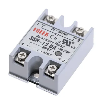 

1pcs SSR-15DA 15 DA Solid State Relay Module Input 3-32VDC/ Output 24-380VAC 15A