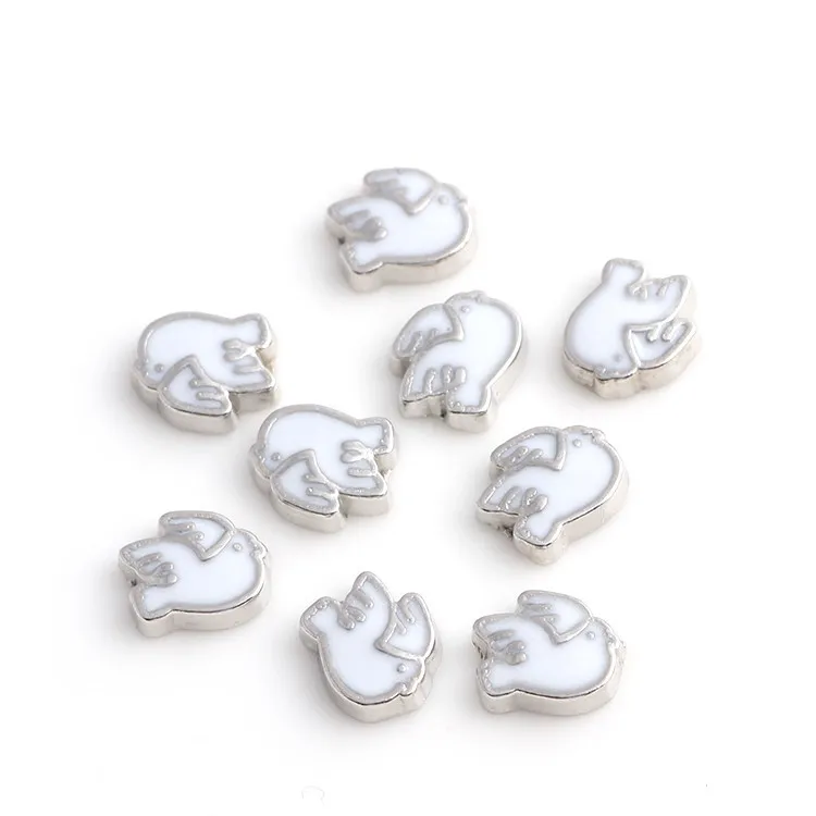 

20Pcs/Lot Enamel Peace Dove Charms Floating Charms For Glass Locket Necklaces Jewelry