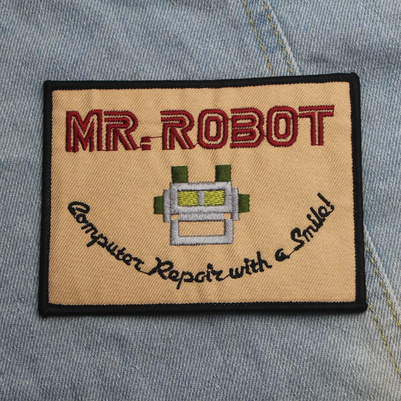 A0212 MR. ROBOT железная нашивка для одежды diy вышитая аппликация для шитья нашивки эмблема на ткани одежда пэчворк