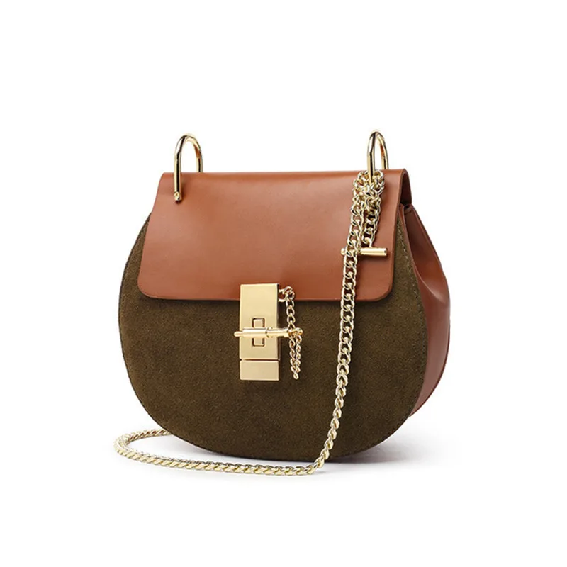 

Chain lock small pig bag Genuine Leather Handbag women Messenger Bag luxury designer female round Shoulder bags clutch purse sac