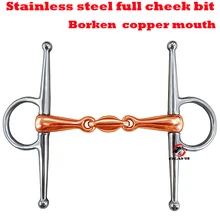 Из нержавеющей стали полный щек бит, медь сломанный рот с эллиптическим звеном, оборудование для верховой езды(BT0611CU