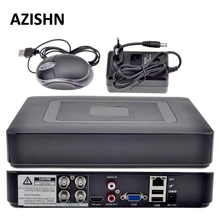 AZISHN 4CH AHD DVR AHDNH 1080N DVR наблюдения 5 в 1 AHDM TVI CVI CVBS 960H Мини Гибридный CCTV DVR HDMI DVR NVR