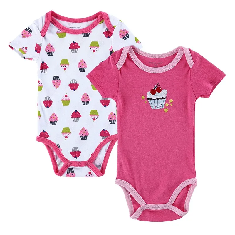 2 Pieces Baby Bebe Bodysuits Roupas Infantil Newborn Cotton Short Sleeve Boys Girls Clothes Next  Jumpsuit Summer Boy Clothes (2)