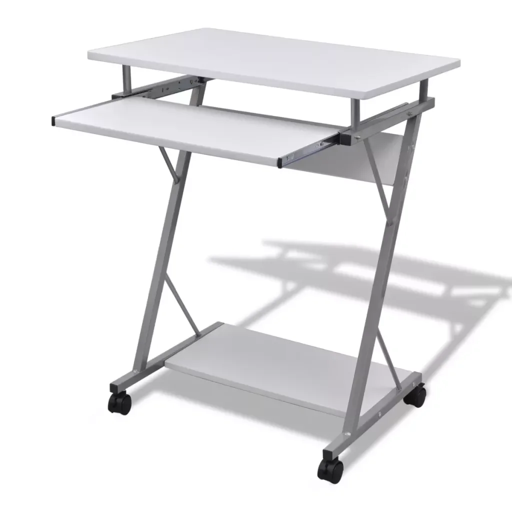 

Compact Computer Desk with Pull-out Keyboard Tray Mobility Table for Laptop Desk Desktop For Bedroom Office Overseas Stock