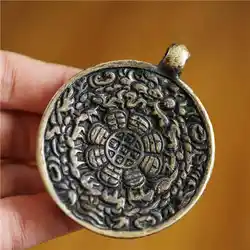 Collection of pure copper Jiugong brand gossip Tibetan pendant safety amulet