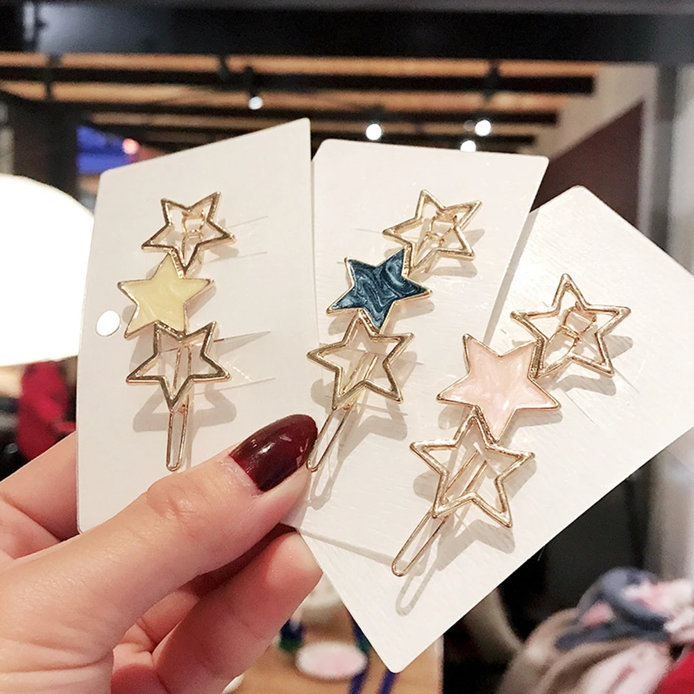 

Five-pointed Star Round Crystal Hair Clip Girls Sweet Wild Hair Pins and Clips Tiara Hair Accessories Wholesale Lots Salon