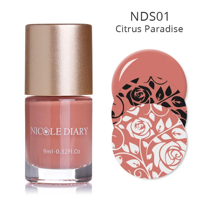 NICOLE DIARY 9 мл штамповочный лак красочный дизайн ногтей штамп Пластина Печать лак для нейл-арта латексная жидкая лента - Цвет: Ordinary NDS01