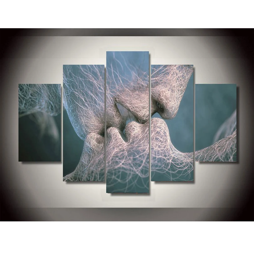 Abstraction Kiss Style Canvas Painting Pictures On The Wall Print