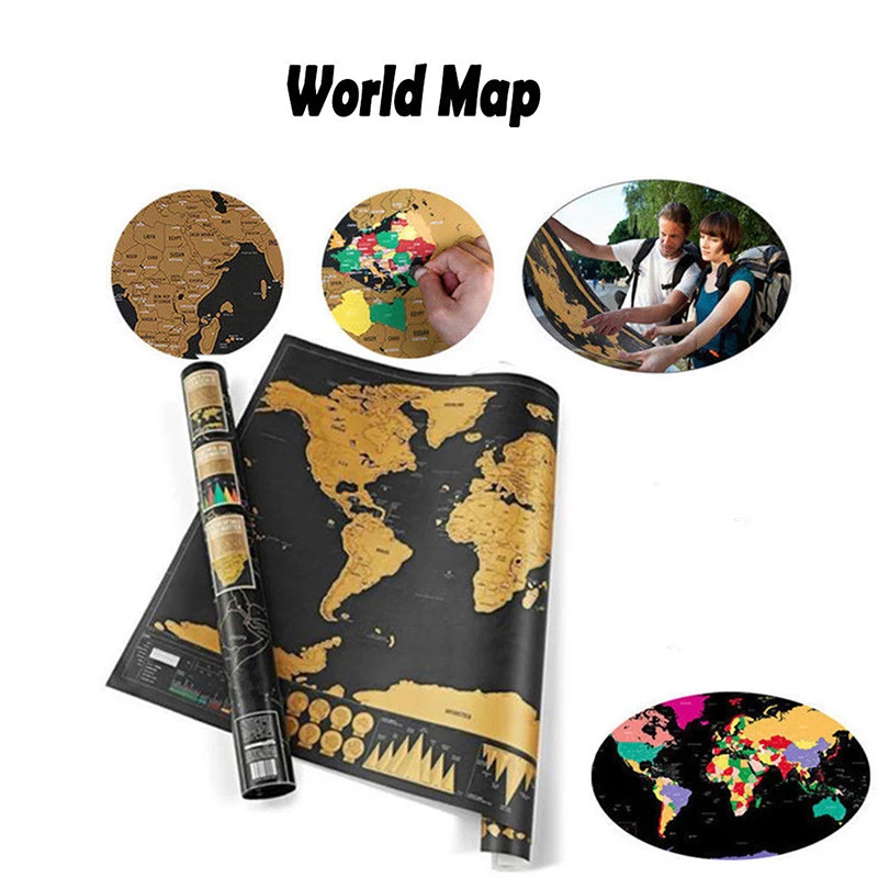 

0ne Piece Personalized Vintage World Map National Geographic World Scratch Map Mini Scratch Off Foil Layer Coating Poster