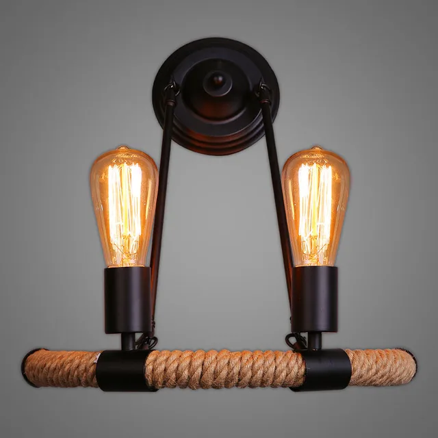 Tuyau De Corde De Chanvre Industriel Suspendu Applique Murale Lampe