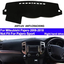 TAIJS RHD приборной панели автомобиля Обложка коврик с рельефом для Mitsubishi Pajero 2008 2009-2013 Авто приборной для коврового покрытия