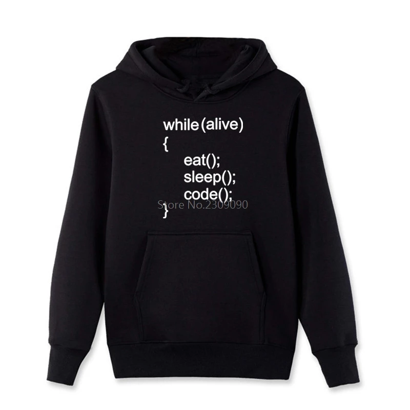

Eat Sleep Code Computer Programmer Hoodies Men Cotton Fleece Sweatshirt Cool Coat Tops Harajuku Streetwear