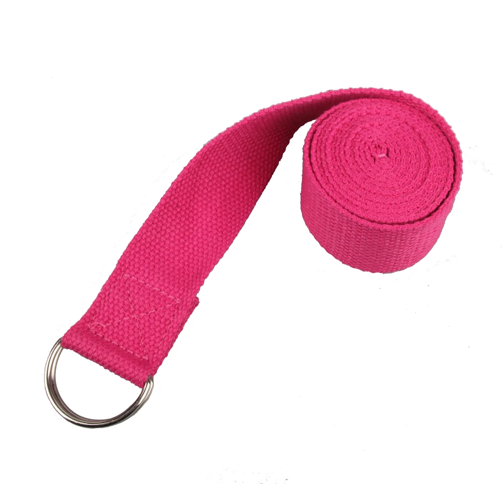 Fitness Exercise Gym Yoga Stretch Strap D-Ring Black/Pink/Purple/Green/Red Belt Figure Waist Leg Free Shipping