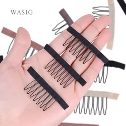 5 Colors Lace Wig Clips Steel Tooth Polyester Durable Cloth Wig Combs for Hairpiece Caps Wig Accessories Tools 10Pcs/Lot