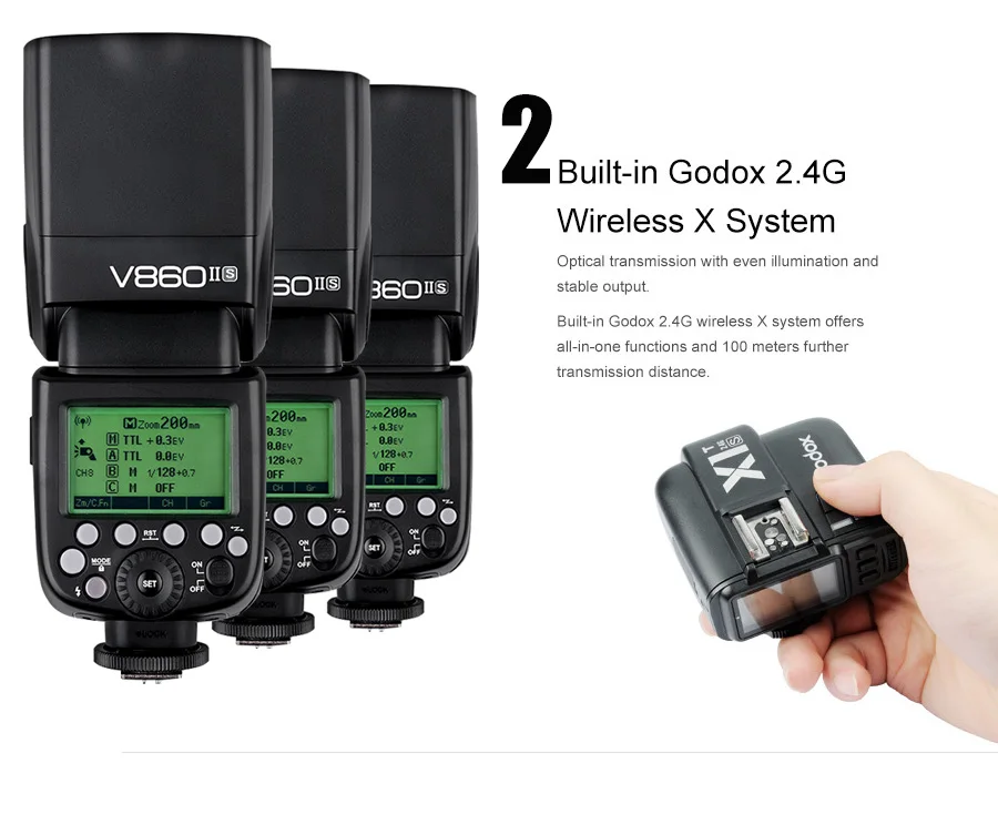 Godox V860II-S V860II-C 860II-N V860II-F V860II-O GN60 ttl HSS литий-ионная батарея Speedlite вспышка для sony Nikon Canon Olympus Fuji