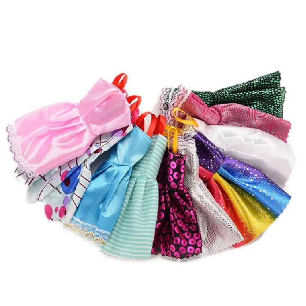 

10 Pieces Kids Girl Princess Doll Dress Fairy Tale Cinderella Princess Dress for doll Clothes girls gift kid Toys Random Color