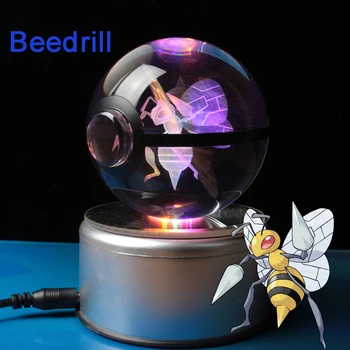 

Amazing 3.15 inch 3D Beedrill Crystal Pocket ball Go Game Fans Birthday Presents