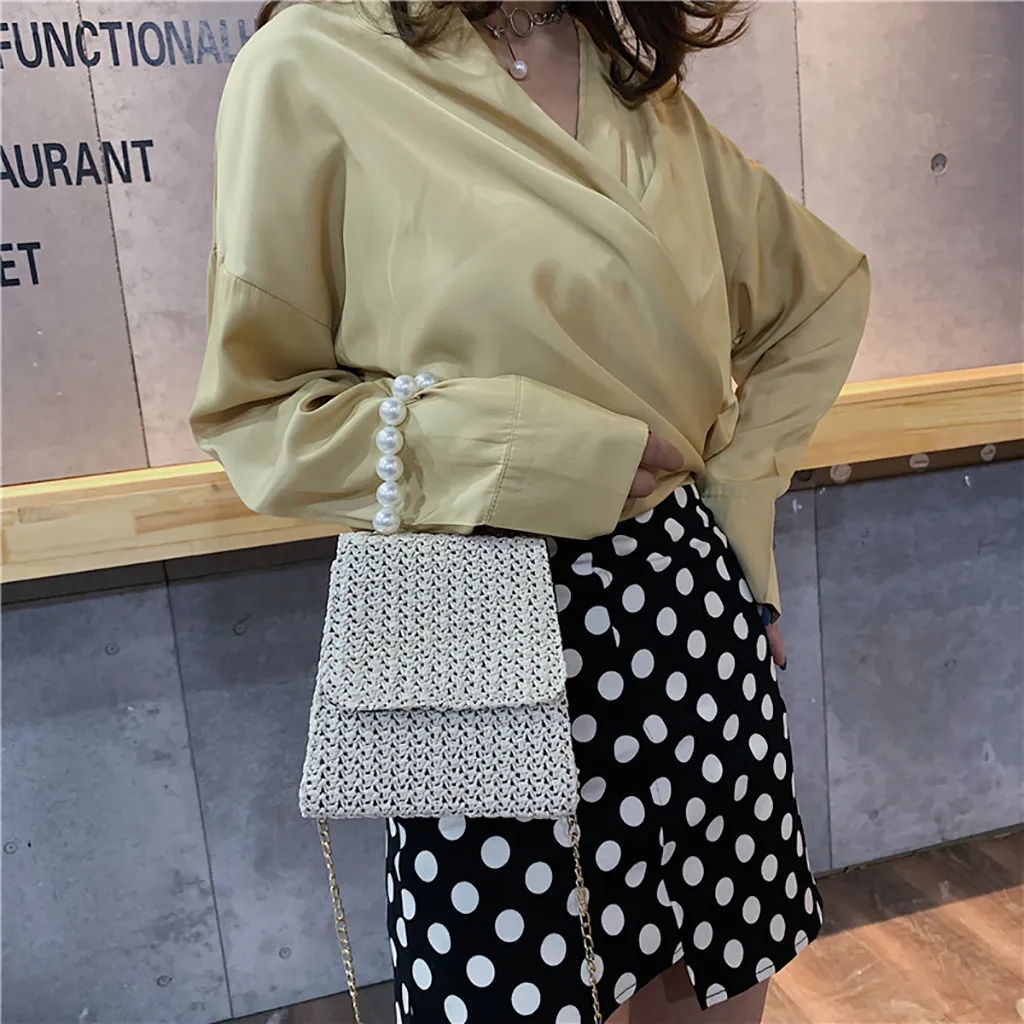 

Luxury Pearls Handbags Women Bags Desgin Ladies Summer Wild Messenger Bag Fashion Shoulder Bag Small Square Bags Bolsa Feminina