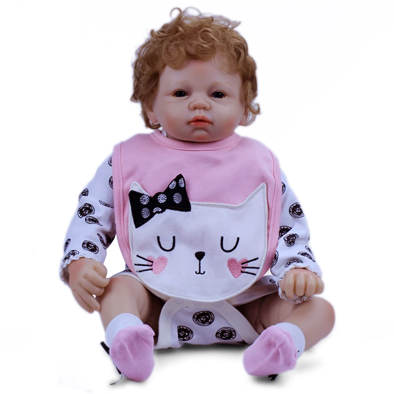 2018 novedad 22 pulgadas 55 cm silicona bebé Reborn muñeca de vinilo Pelo Rizado Bebe Reborn bebés Juguetes para niños Juguetes Brinquedos 2018 novedad 22 pulgadas 55 cm silicona bebé Reborn muñeca de vinilo Pelo Rizado Bebe Reborn bebés Juguetes para niños Juguetes Brinquedos