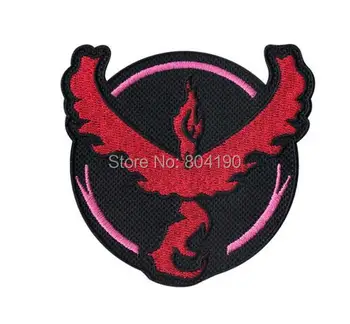 

3" Pokemon Go Team Valor logo Iron On Patch HOT Pocket Comics Embroidered Emblem applique Costume Cosplay Team