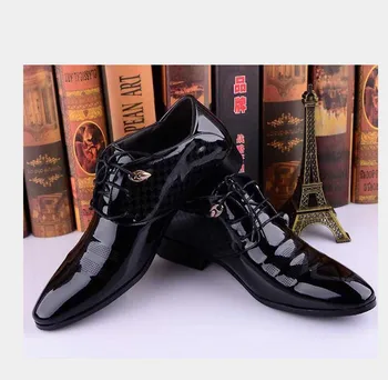 

Fashion Bright Men'S Wedding Shoes Point Toe Business & Leisure Hard-Wearing & Anti-Skid Lace-up Youth Men'S Dress Shoes Male