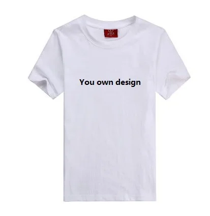 New 100% Cotton Men Women Short Sleeve O-Neck Solid Color TOP Print Advertising T-Shirt Customize T Shirt Put Your TEXT or LOGO | Мужская