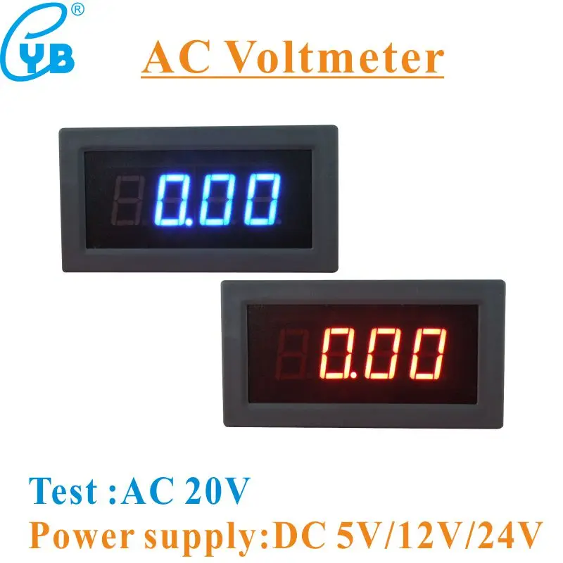 Power Supply DC5V 12V 24V AC Volt Panel Meter AC 20V LED Digital