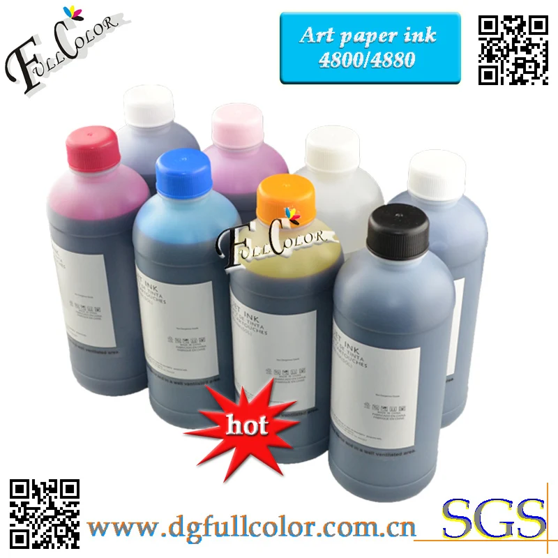 Free shipping! 8 Color 500ml Bottle High Quality Art Pigment Ink For EPSON 4800 4880 Wide Format Printer Coat Paper ink Free shipping! 8 Color 500ml Bottle High Quality Art Pigment Ink For EPSON 4800 4880 Wide Format Printer Coat Paper ink