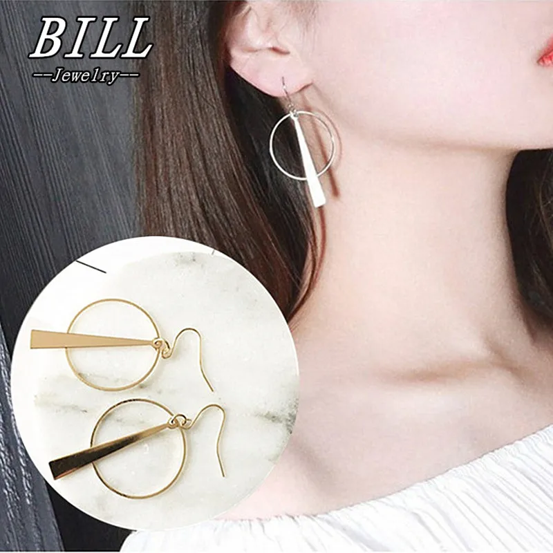 

ES149 Geometric Triangle Drop Earrings Fashion Jewelry boucle d'oreille Women Dangle Circle Brincos 2018 Bohemian High Quality
