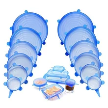 УНИВЕРСАЛЬНЫЕ СИЛИКОНОВЫЕ Эластичные крышки, силиконовые крышки, пищевая упаковка, миска, кастрюля, сковорода, кухонные инструменты, Tapas De Silicona Para alimento