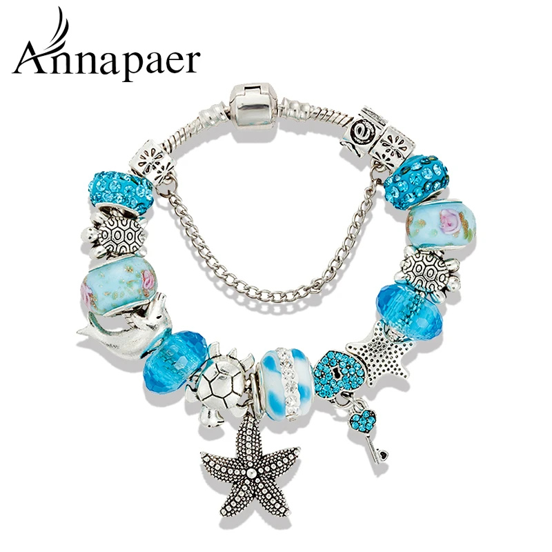 Annapaer 2016 Fashion Jewelry Lock Tortoise charm Bracelets & Bangles