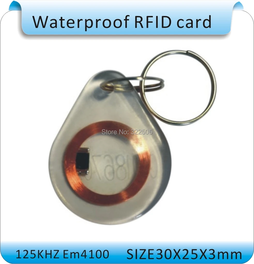 Free shipping 10pcs waterproof 125KHZ RFID EM card , crystal style. EM4100 chips access control