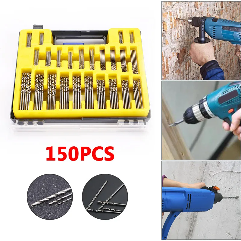 150pcs 0.4 3.2mm Drill Bit Set Small Precision Mini HSS Hand Tools