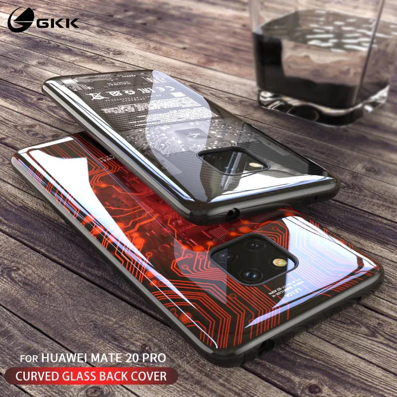 Роскошный чехол GKK для Huawei mate 20 Pro с полной защитой закаленное стекло мягкий край