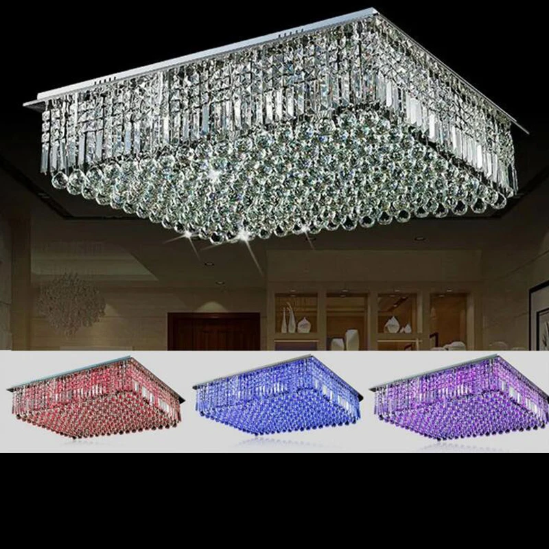 

Modern luxury LED ceiling lamp living room crystal lamps rectangular crystal ceiling lamps lighting fixture led crystal lights