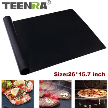 

TEENRA Ex-large BBQ Grill Mat Baking Mat Non-stick BBQ Grill Mat Oven Clean Reusable Baking Sheet 26x15.7 inch BBQ Tools