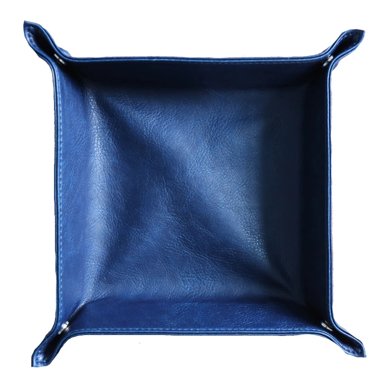 

Entrance Storage Box Phone Key Watch Accessories European Style Luxury Leather Desktop Storage Basket Bedside storage Trays Z592