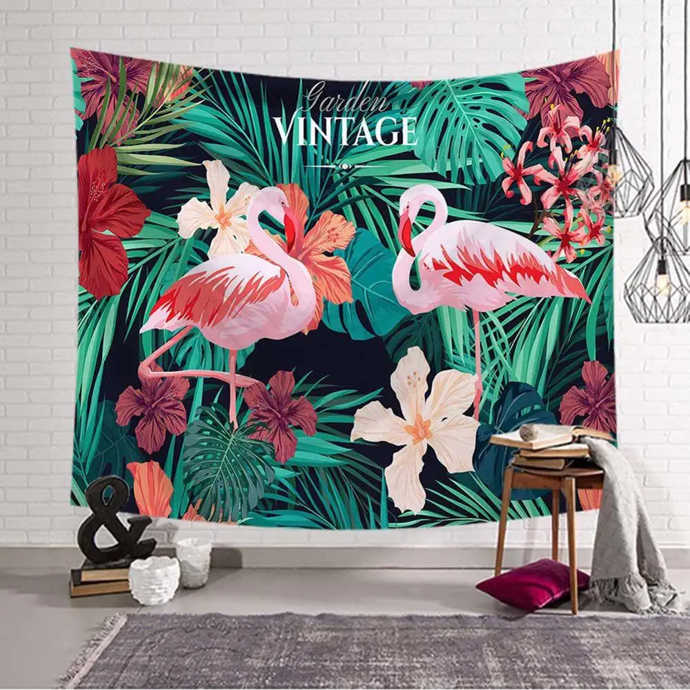 Flower Flamingo Tapestry 1