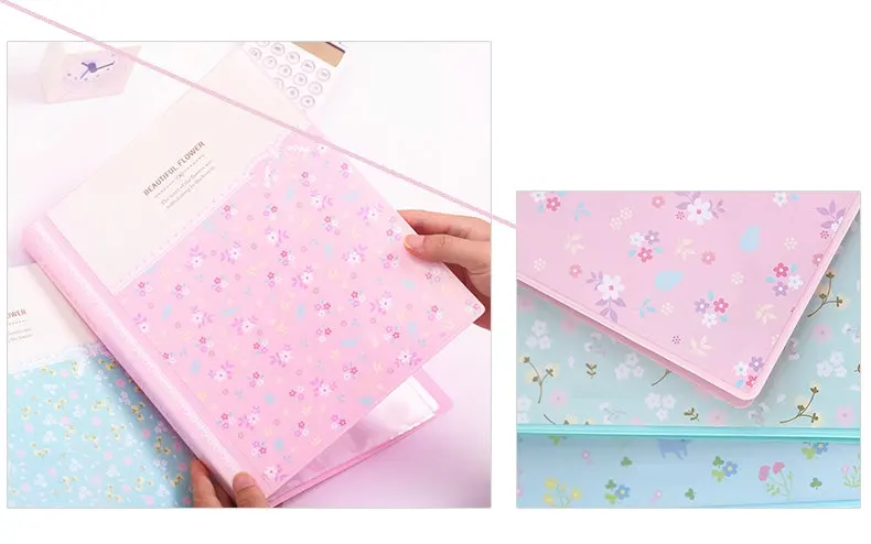 Pasta de Arquivo de Livro de Exibição Bela Flor Livreto Clara Escola 30 - 40 60 80 Bolsos Bolsa Transparente Livro a4 11 Pasta de arquivo