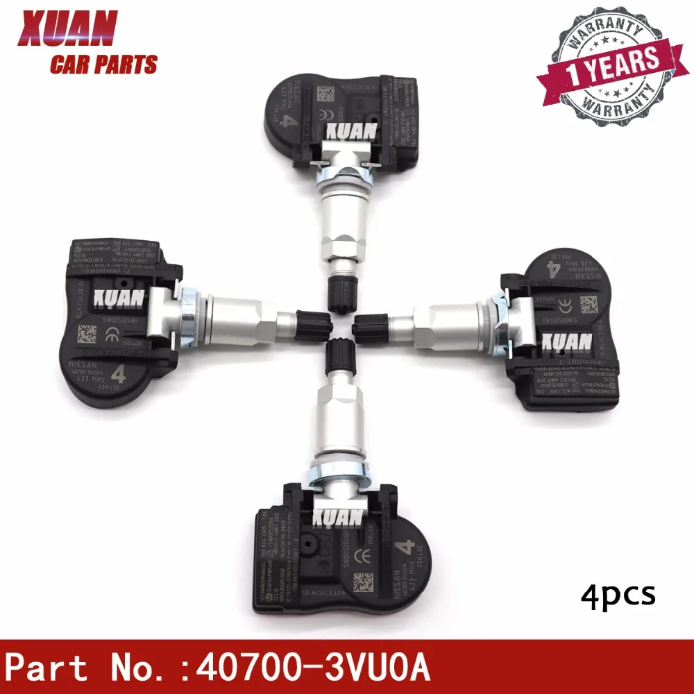 4 шт./лот 40700-3VUOA датчик давления в шинах для Nissan NOTE QASHQAI TIIDA хэтчбек X-T Renault ESPACE V KOLEOS