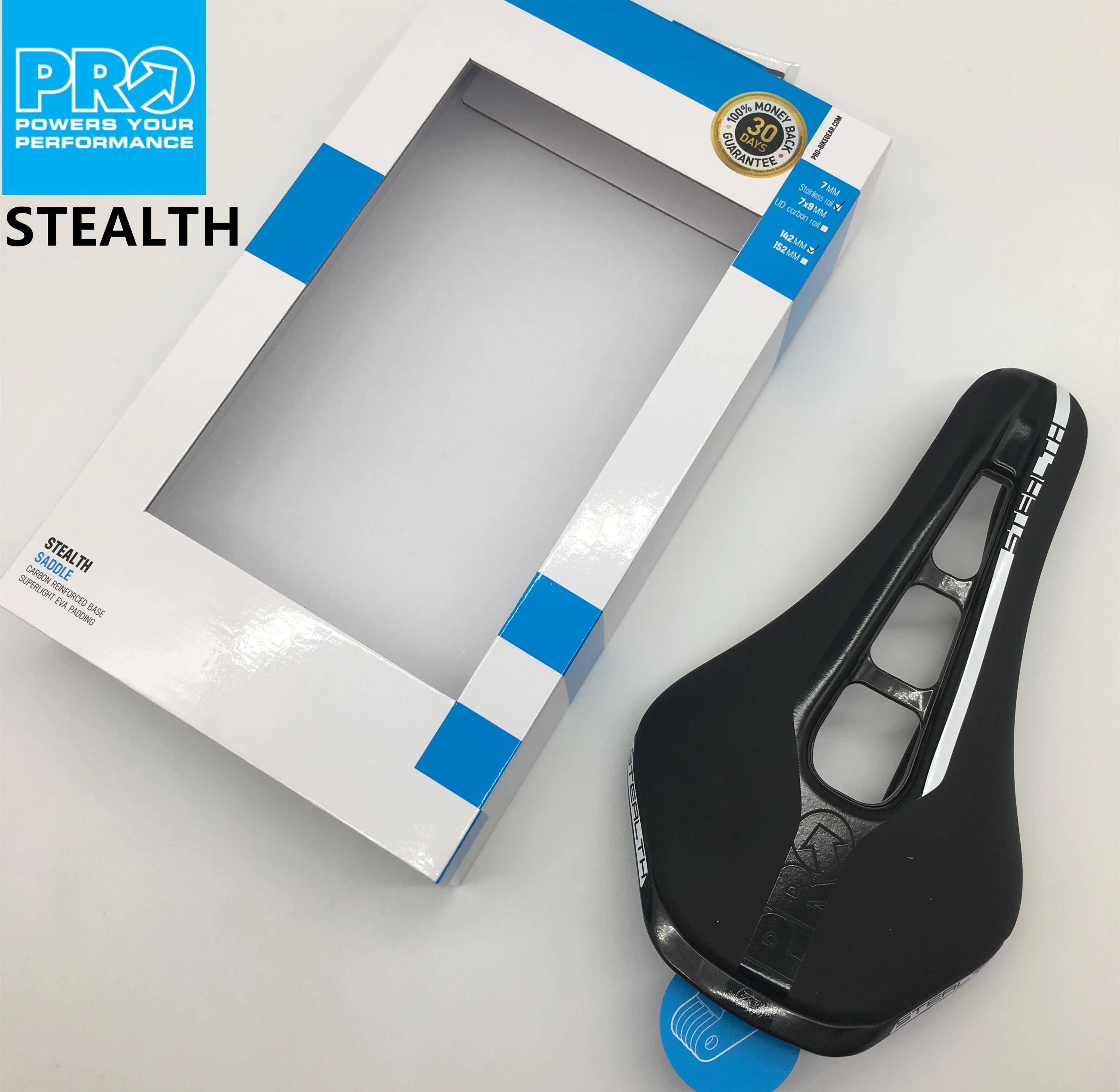 

Shimano PRO Stealth Saddle Stainless/Carbon Steel Rails Road Bike Seat 142mm/152 Black