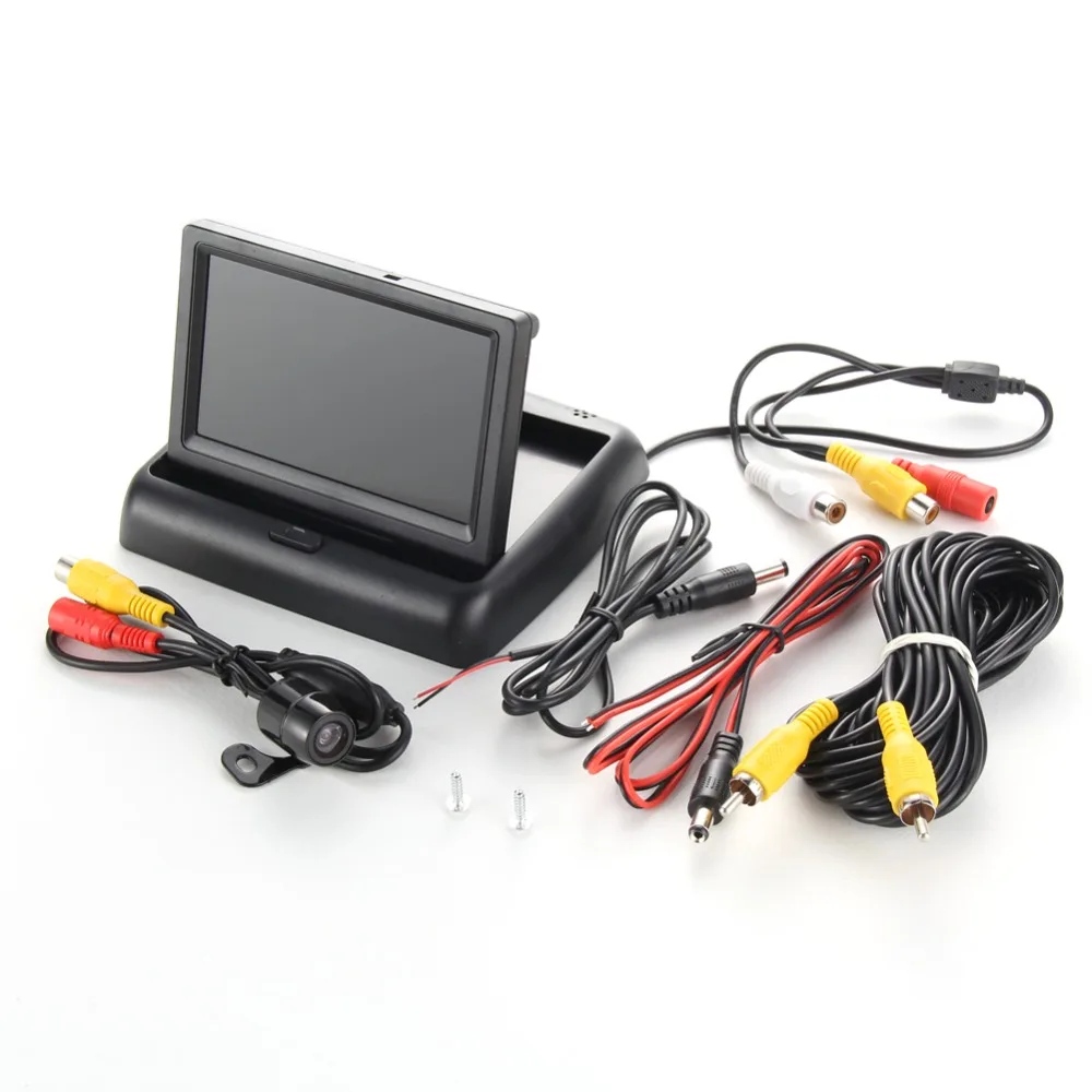 4.3 &quot автомобиля TFT LCD монитор камера заднего вида складной автомобиль резервного