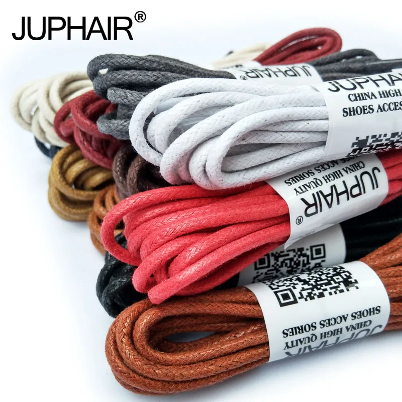 

JUP1-12 Pair Whiter Casual Leather Laces High Quality Waxed Round Shoelaces Shoestring Boots Sports Shoes Cable Ropes Sneakers