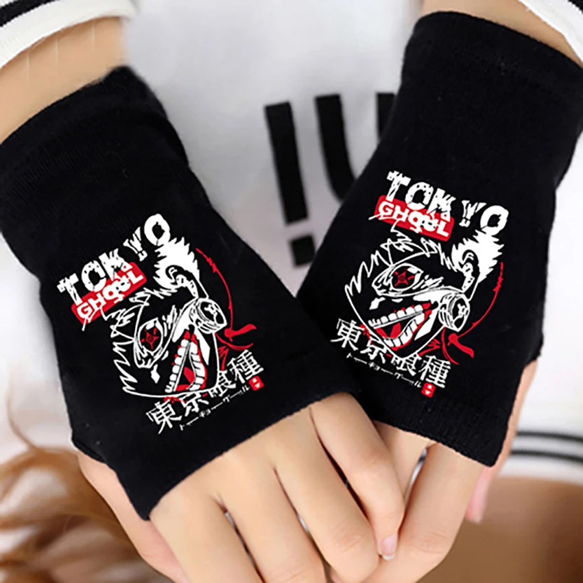 

Fashion Anime Tokyo Ghoul Finger Cotton Knitting Wrist Gloves Mitten Lovers Anime Accessories Cosplay Fingerless Gift