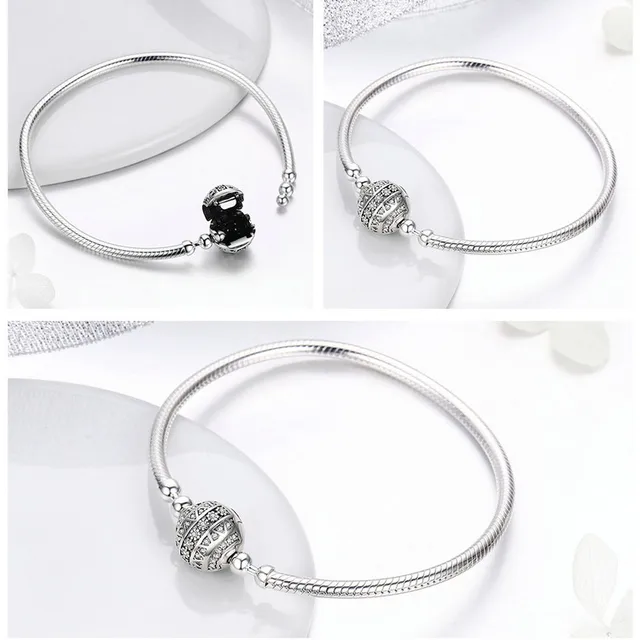 Bamoer 100% 925 Sterling Silver Dazzling Clear CZ Round